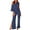 Blue, variant on formal jumpsuits for women plus size elegant one side shoulder romper long split pants business casual trousers