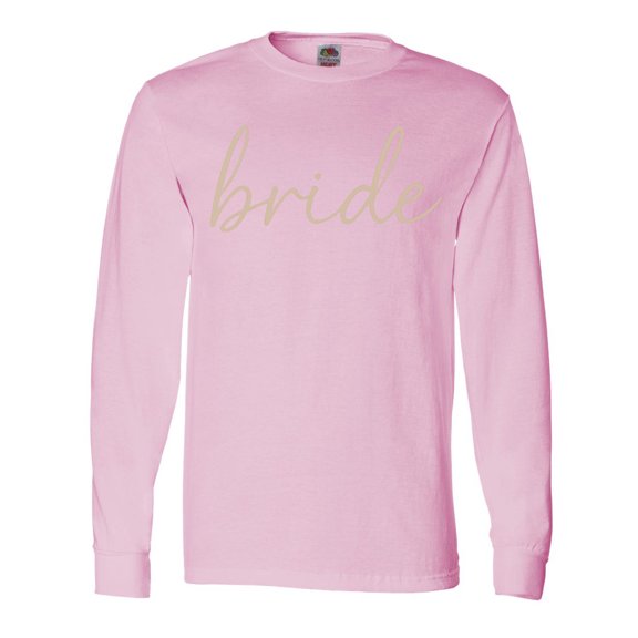 Inktastic Elegant Bride Script Minimalist Typography Long Sleeve T-Shirt