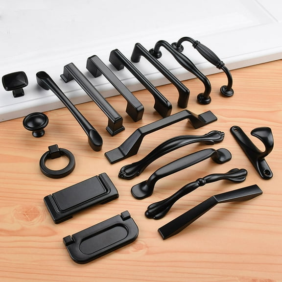 LABSERRON 4Pcs Kitchen Cabinet Knobs Durable Black Drawer Handles Easy Installation 2.9x1.4x0.6in