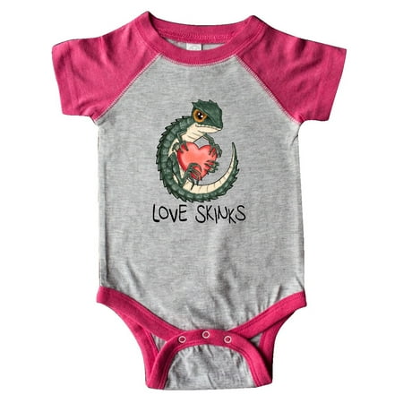 

Inktastic Anti-Valentine s Love Skinks Cute Pun Crocodile Skink Lizard Gift Baby Boy or Baby Girl Bodysuit