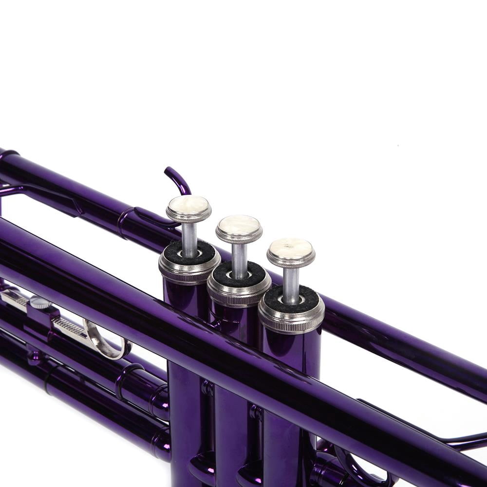 SamyoHome Bb Beginner School Band Trumpet with Mouthpiece Case, Purple