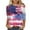 Multicolor#1, variant on Feancey Patriotic Tshirt for Women 3/4 Sleeve 4th of July Tops Independence Day T-Shirts Holiday Distressed Printed Round Neck Blouse Multicolor L