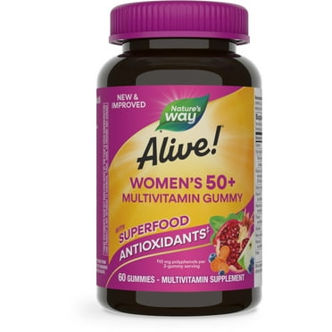 Nature's Way Alive! Women's 50  Gummy Multivitamin, B-Vitamins, Mixed Berry Flavored, 60 Count
