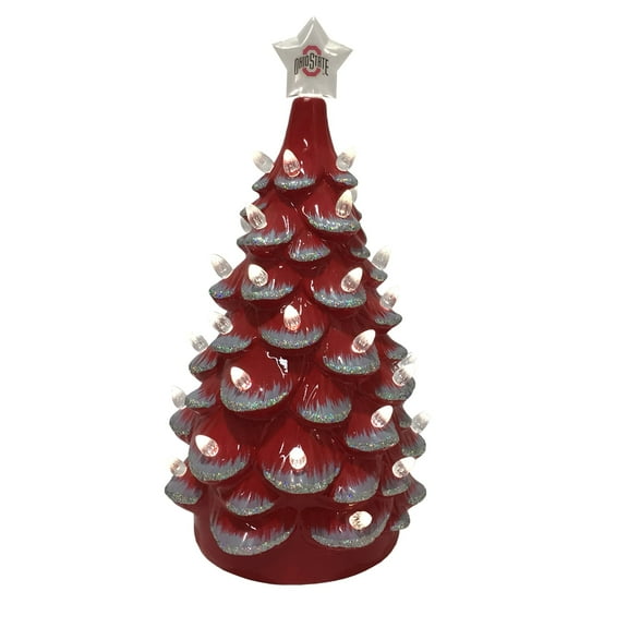 14 inch Ohio State Ceramic Tree - red