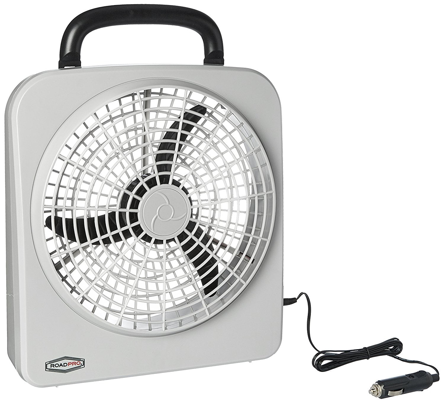 RoadPro Dual Power 12 Volt Plug In Car and RV 10 Inch 2 Speed Portable Fan