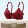 thumbnail image 4 of WCJM Women'S Cotton Wine Nylon Underwear Comfort Bras For Women Full Coverage Underwire Button Front Closure Cotton Bra Soft Wireless Underwear Plus Size, 4 of 7