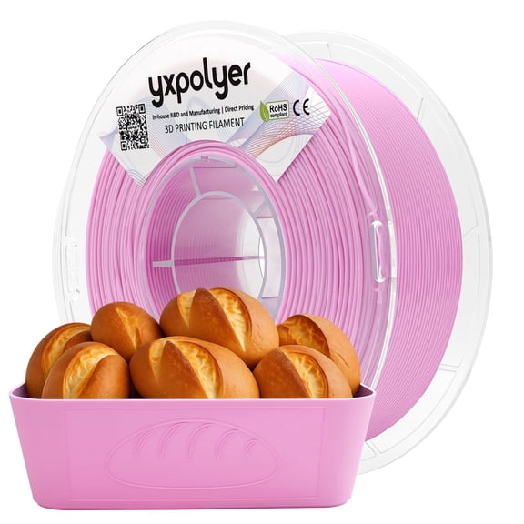YXPOLYER PLA Filament Food Safe AMS-Compatible 1.75mm 1kg for 3D Printing, Pastel Pink