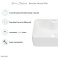 thumbnail image 3 of Rennes 19" Vessel Sink in Glossy White, 3 of 12