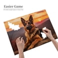 thumbnail image 2 of 500-Piece Wooden Jigsaw Puzzle for Adults - Dog Sunset Mountain Horizon , Challenging Family Art Project, Unique Home Wall Decor Gift, 2 of 7