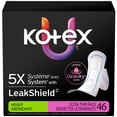 thumbnail image 1 of Serviettes ultraminces Kotex avec ailes, absorption élevée, 46 unités, 1 of 7