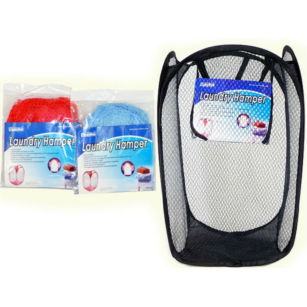 New Laundry Foldable Basket Up Clothes Washing Bag Bin Hamper Mesh Storage 