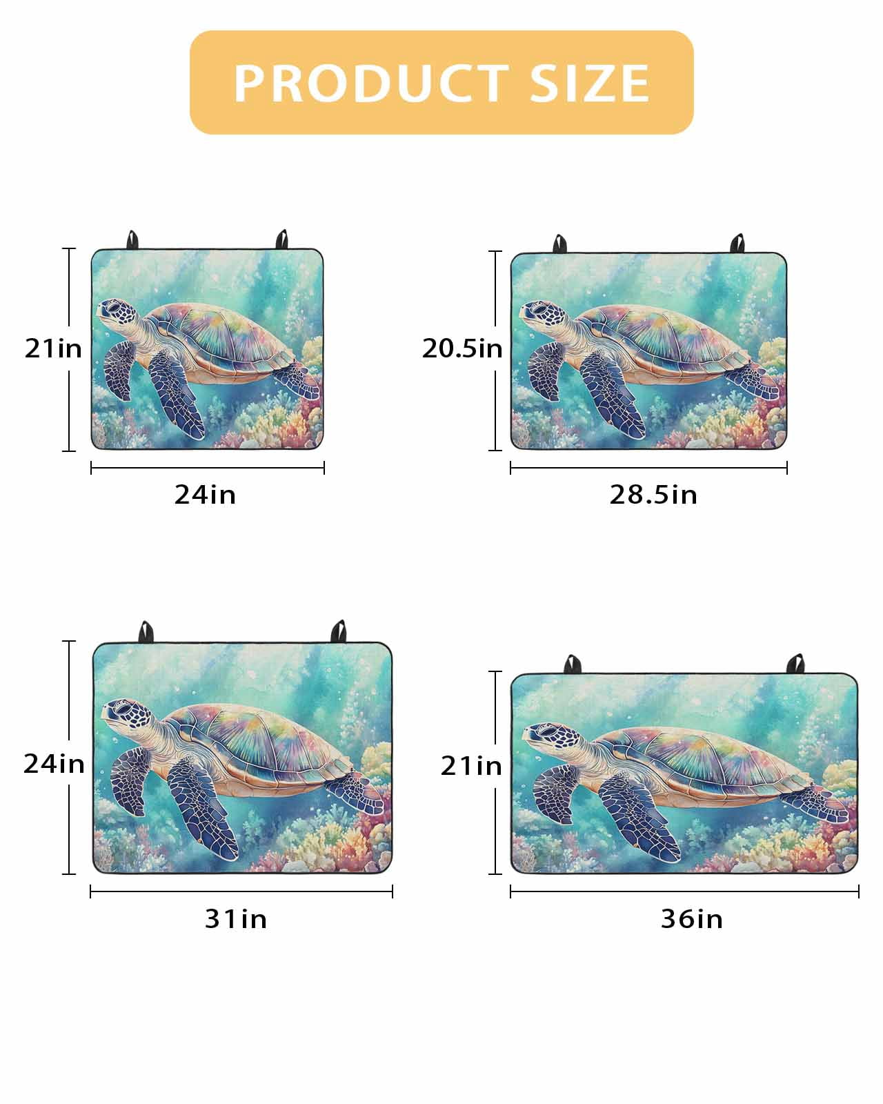 nqOlkjepod Large Induction Cooktop Protector Mat 36"x21", Ocean Turtle Stove Top Covers for Electric Stove, Coastal Coral Colorful Coral Watercoloor Stove Burner Cover Mats, Glass Top Stove Cover