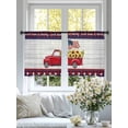 thumbnail image 4 of Independence Day Sheer Curtains 45 Inch Length 2 Panels Set Window Treatments, Red Truck Flag Sunflowers Wooden Grain Rod Pocket Semi Curtains for Living Room/Bedroom/Kitchen Décor, 104"W x 45"L, 4 of 7