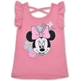thumbnail image 6 of Minnie Mouse Girls 4 Piece Set; 2 Short Sleeve T-Shirt, Shorts, Leggings and Scrunchie for Kids, 6 of 9