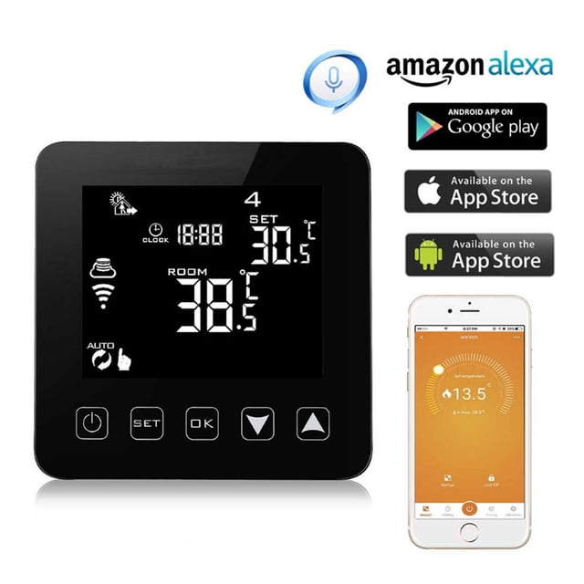 WiFi Thermostat Tuya Smart Air Conditioner Controller WiFi Temperature Controller Digital Thermostat For FanCoil ,Easy to Install