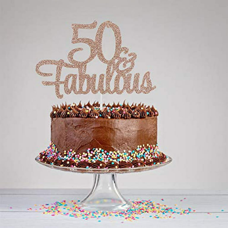 Buy 50th Birthday Cake Topper Fifty 50 and Fabulous Decorations Rose Gold  Glitter Happy 50 Years Birthday Topper for Women Online at desertcartBolivia