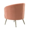 thumbnail image 5 of Upholstered Modern Velvet Accent Barrel Chair, Comfy Club Armchair Leisure Arm Chair with Adjustable Metal Legs, Guest Chair Vanity Chair Reading Chair for Living Bedroom Make-Up Room and Office, Pink, 5 of 7