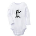 thumbnail image 2 of iDzn Mam's Little Dude Funny Rompers, Newborn Baby Unisex Bodysuits, Infant Animal Badger Graphic Jumpsuits, Toddler Kids Long Sleeve Oufits (White, 0-6 Months), 2 of 5