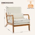 thumbnail image 4 of Capri Modern Accent Chair, Mid-Century Solid Wood Arm Chair, Upholstered Reading Chair with Lumbar Pillow, Sofa Side Chairs for Living Room Bedroom Guest Room, Beige/B, 4 of 9