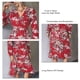 thumbnail image 2 of Vestido Floral De Otoño, Vestido De Manga Larga Floral Con Cuello En V Cruzado Transpirable Cómodo Para El Trabajo De Oficina ANGGREK Rojo XL, 2 of 7