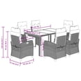 thumbnail image 4 of vidaXL 7 Piece Garden Dining Set with Cushions Black Poly Rattan, 4 of 5
