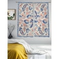 thumbnail image 2 of Blue Red Ethnic Sheer Curtains 72 Inch Length 2 Panels Set, Vintage Modern Geometric Abstract Art Voile Window Treatment Rod Pocket Curtains Sheers Drapes for Bedroom/Living Room/Kitchen 52"x72"x2, 2 of 7