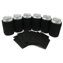 TahoeBay 12 Blank Beer Can Coolers, Plain Bulk Collapsible Soda Cover Coolies, DIY Personalized Sublimation Sleeves for Weddings, Bachelorette Parties, Funny HTV Party Favors (Black, 12)