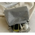 thumbnail image 4 of Kukuzhu Rhinestone Clutch for Women Sparkling Chain Evening Handbags Silver Purse Bling Hobo Handbag for Wedding Cocktail Party, 4 of 8