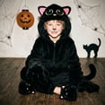 thumbnail image 7 of REDARER Kids Cat Cosplay Fuzzy Hooded Animal Onesie Outfit for Halloween Party Stage Role Play Dress Up,L, 7 of 7