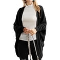 thumbnail image 1 of Doublju Womens Long Dolman Sleeve Open Front Round Shape Waffle Cardigan, 1 of 5