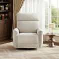 thumbnail image 7 of KOKEBREN Power Recliner Chair, Swivel Rocker Chair for Adults, Upholstered Fabric Glider Recliner Nursery Chair with USB Ports,Single Sofa Seat for Living Room, Beige, 7 of 7