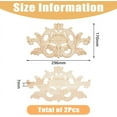 thumbnail image 2 of DIY 2Pcs European Style Furniture Appliques Wood Decorative Carved Onlays Wooden Center Flower Long Appliques Unpainted Corner Carving Decals for DIY Cabinet Mirror 170x296x7mm DIY, 2 of 8