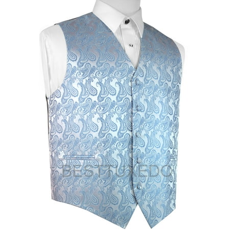 Italian Design, Men's Formal Tuxedo Vest for Prom, Wedding, Cruise , in Cornflower (Best Designer Suit Brands)