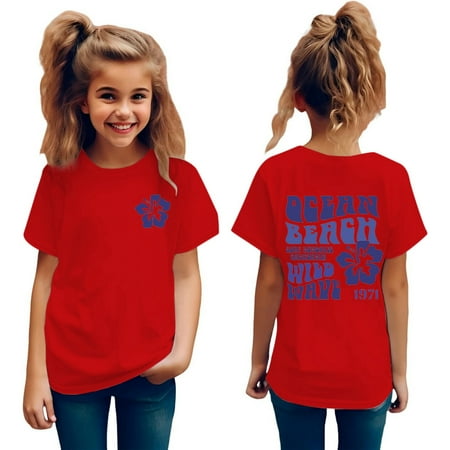 

Toddler Girl s Letter Graphic T-Shirt Short Sleeve Crewneck T Shirt Trendy Soft Tee Shirt