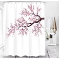 thumbnail image 4 of Pink Cherry Blossom Shower Curtain, Japanese Sakura Floral Shower Curtain Set, Plant Flower Cherry Shower Curtains for Bathroom, Waterproof Fabric with 12 Hooks, 72 x 72 Inches, 4 of 6