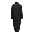 thumbnail image 5 of Falda larga y camisa de vestir lisa de moda para mujer: vestido tipo cárdigan de manga larga, poliéster, tallas S-XXL, adecuado para primavera/otoño, el color blanco puede ser transparente, 5 of 5