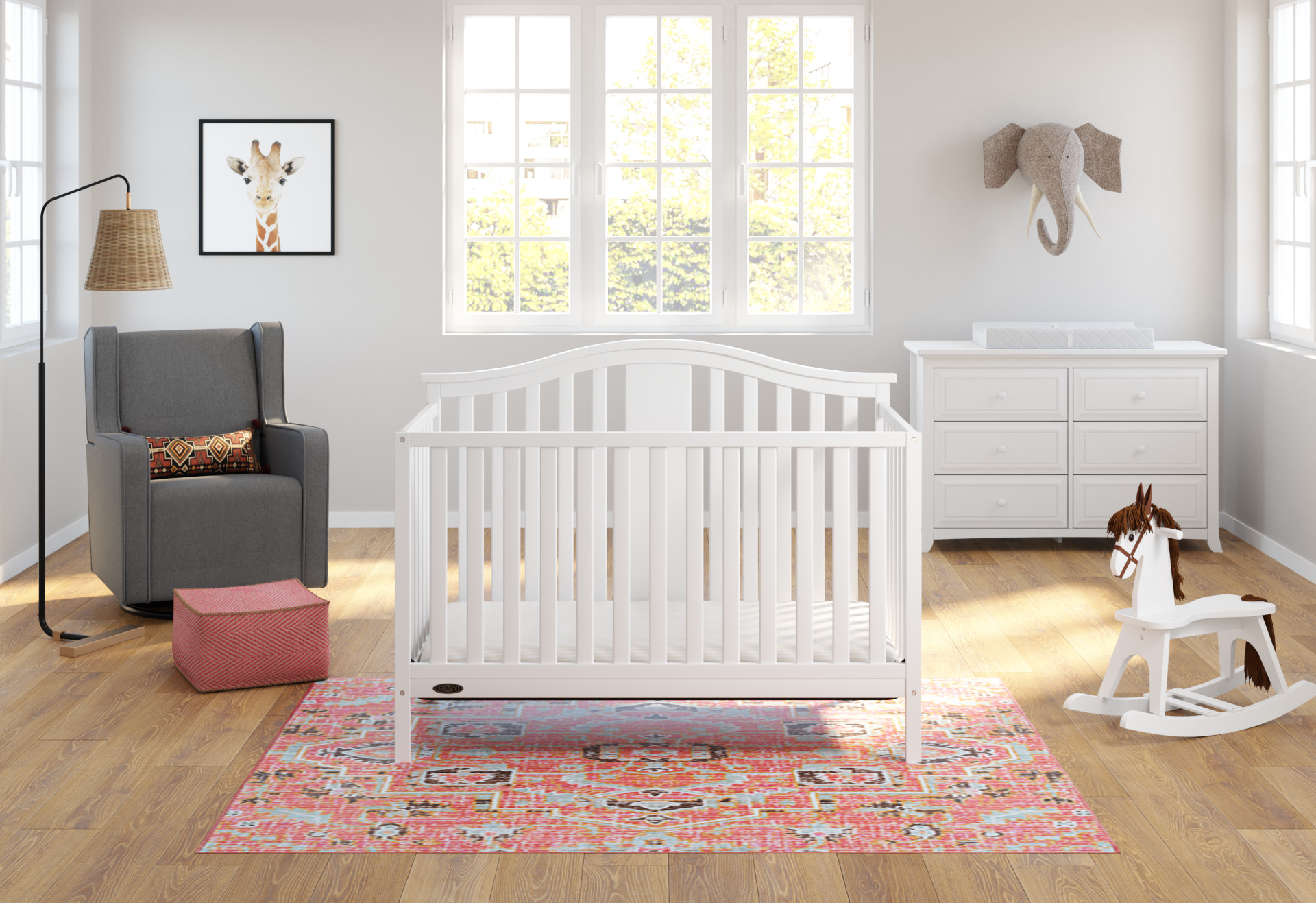 Graco Solano 4 in 1 Convertible Crib White + Bonus Graco Mattress - image 2 of 17