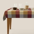 thumbnail image 5 of Checkered Fall Rectangle Tablecloth 60x104 Inch,Red Brown Harvest Plaid Table Cloth,Stain Resistance Polyester Autumn Country Table Covers for Kitchen Dining,Small Tablecloth for Parties Picnic, 5 of 7
