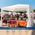 thumbnail image 4 of Toldo con Carpa 3x3 Metros Bluelander, Paredes con Ventanas Laterales e Impermeable, 4 of 5