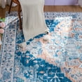 thumbnail image 6 of Wondo Washable Rugs Vintage Area Rug Rug for Living Room, Bedroom, Kids Room, 4' x 6', Deep Blue, 6 of 8