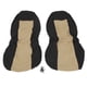 thumbnail image 1 of 2 uds fundas para asientos de coche, tela de malla, funda protectora para asiento delantero, funda para asiento de coche, juego completo con cinturón de seguridad integrado(beis + negro), 1 of 12