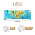 thumbnail image 3 of Naloa World Map With Animals Landmarks Body Pillow Cover, Pillowcases with Hidden Zipper Breathable Long Pillow Case (Pillows are not included,20x54 inch), 3 of 7