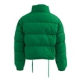 thumbnail image 7 of Baberdicy Essentials Women's Heavyweight Puffer Jacket Women Autumn and Winter Long Sleeved Zipper Drawstring Waist Stand up Collar Solid Color Bread Coat Cotton Coat Green, 7 of 7