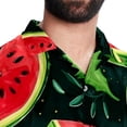 thumbnail image 5 of Watermelon Men's Short Sleeve Casual Printed Button Down Beach Shirt - Summer Unisex Top, 5 of 6