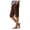 Coffee, variant on Solid Color Baggy Cotton Drawstring Pants, Lightweight Loose 3/4 Length Casual Harem Shorts with Pockets, Elastic Waist for Men and Women