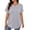 Gray, variant on Women's Plus Size Henley Shirts Summer Loose Short Sleeve Tunic Tops Curved Hem Casual Button T-Shirt with Pocket