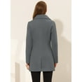 thumbnail image 4 of INSPIRE CHIC Women's Elegant Notched Lapel Button Single Breasted Winter Coat Deep Grey XL, 4 of 5