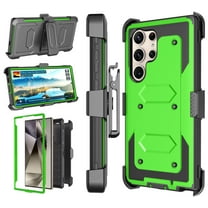 Samsung Galaxy S24 Ultra 5G Case, Case with Belt Clip Holster Heavy Duty Rugged Shockproof Full Body Protection Kickstand Cover for Samsung Galaxy S24 Ultra (Green)