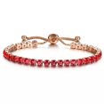thumbnail image 2 of K-KED Elegant Crystal Cubic Zircon Bracelet Adjustable Bangle Women Wedding Jewellery-Red, 2 of 6