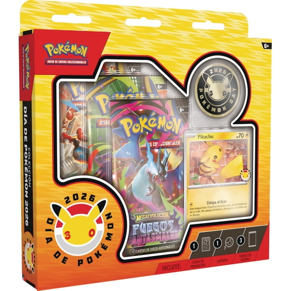 Colección Pokémon del Día de los Pokémon de 2026 con tarjeta promocional holográfica